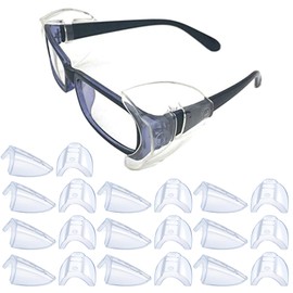 KONEWONG 10 Pairs Safety Glasses Side Shields, Slip on Side Shields, Fits Medium to Large Eyeglasses Frames（Clear,Large）