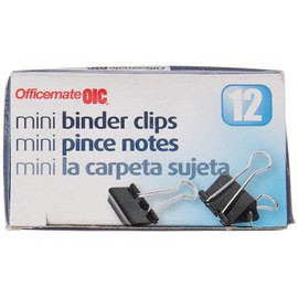 OIC(R) Binder Clips, Mini, 1/4in. Capacity, Box of 12