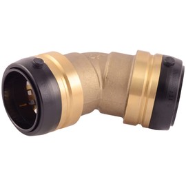 SharkBite 1-1/2 Inch 45 Degree Elbow, Push to Connect Brass Plumbing Fitting, PEX Pipe, Copper, CPVC, PE-RT, HDPE, UXL0541