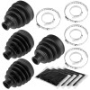 Caltric 2 Front Axle Inner Outer CV Boot Kit for