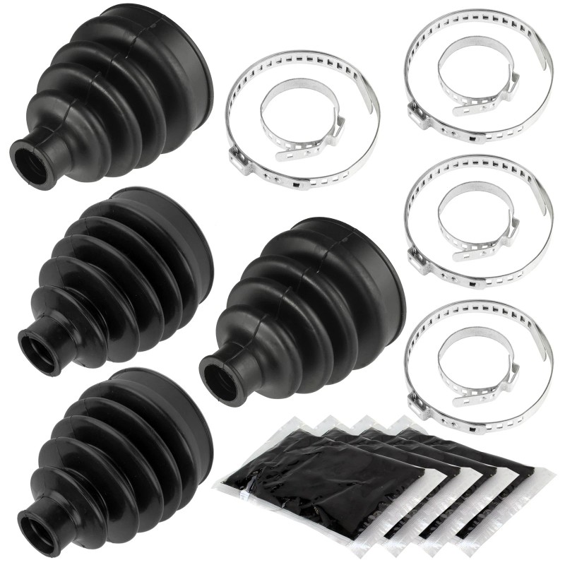 Caltric 2 Front Axle Inner Outer CV Boot Kit for