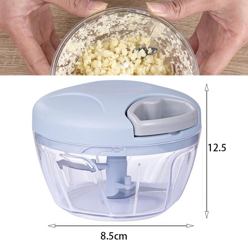 Vegetable Cutter, 500 ml Manual Onion Chopper with Pulley, Multi