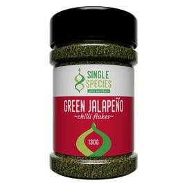 Angus & Oink | Superior Single Species Green Jalapeño Chilli Flakes | Versatile Year-Round Spice | Mild to Medium Heat Factor | Ideal for Stews, BBQs, Marinades, and Mexican Dishes | 1 x 130g
