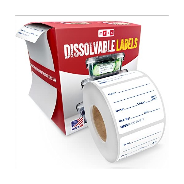 MESS Dissolvable Food Labels for Containers â 200 Mason Jar
