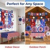 62PCS Patriotic Memorial Day Decorations Set,Red White Blue Paper Fans