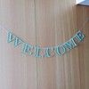 WELCOME Stripe Letter Banner (Matte Blue)
