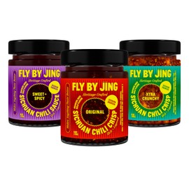 FLYBYJING Sichuan Chili Crisp Bundle: Three Premium Chili Sauces Good on Noodles, Proteins, Veggies & Everything - Spicy, Savory, Crunchy Vegan Hot Sauces, Great Gift for Foodies 6oz (Pack of 3)