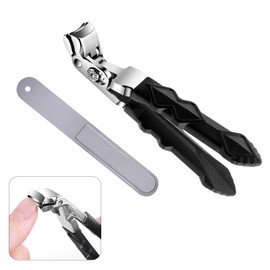 Nail Clippers Pro, Wide Jaw Opening Nail Clipper, Angle Head Nail Clippers for Thick Nails, Collection Container Mess Free Nail Clipper for Men/Women