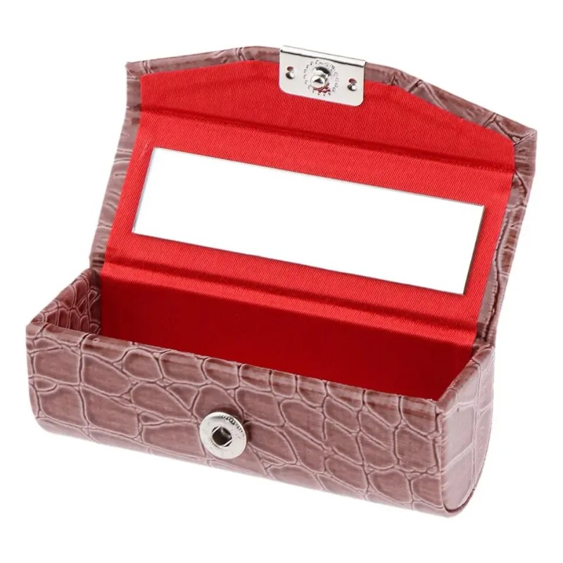 Estuche De Lápiz Labial Individual De Pu Marrón Anaranjado