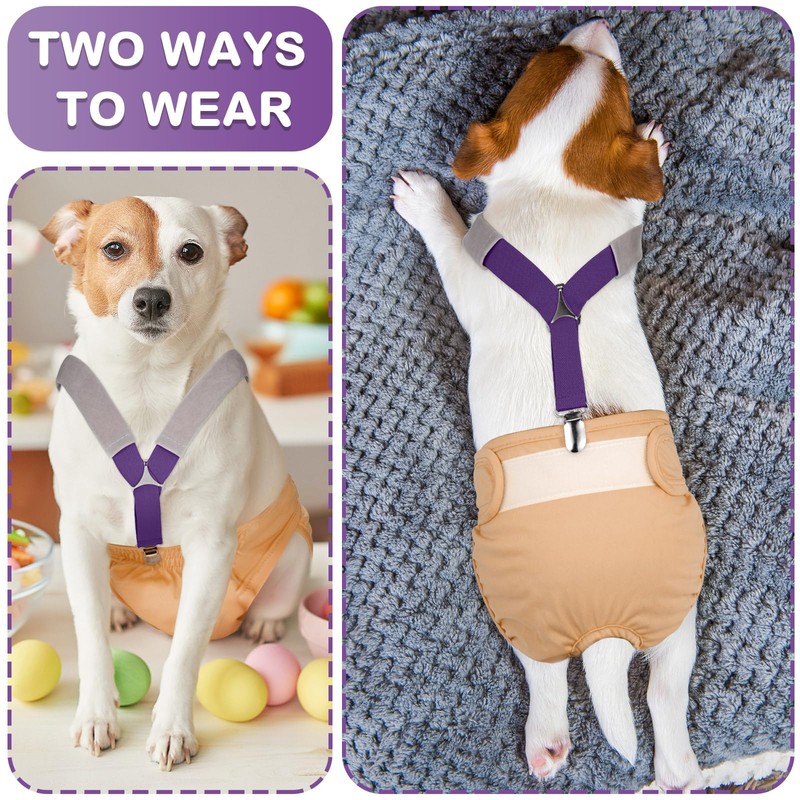 Saintrygo 2 Pcs Dog Suspenders for Diapers Female Male Belly