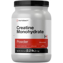Horbäach Creatine Monohydrate Powder | 2.2lbs (35.2 oz) | Micronized and Unflavored | Vegetarian, Non-GMO, and Gluten Free Supplement