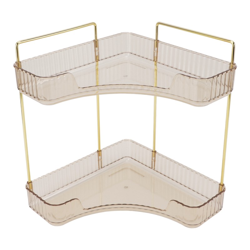2 Tier Corner Bathroom Countertop Organizer Space Saving Easy Assembly