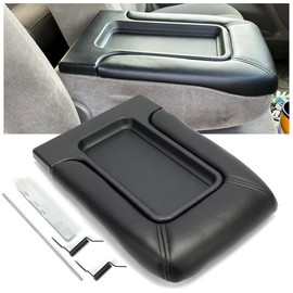 ECOTRIC Center Console Lid Compatible with 1999-2007 Chevy Silverado Tahoe Avalanche Suburban GMC Sierra Yukon Escalade Replacement for 19127364 19127365 19127366 Black