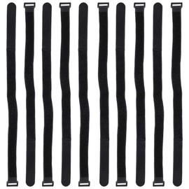 Self Adhesive Hook and Loop Self-Gripping Cable Straps, 20in by 1in, Reusable Ties for Organizing Wires, Cords, Cables, Black, by BlueDot Trading (10-Pack)