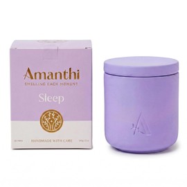 Vela Aromática Sleep para Dormir, Lavanda, Bergamota, Ylang Ylang y Pachuli, Aceites Esenciales 100% Naturales, Cera Vegetal, Envase de Cerámica, 300 g.