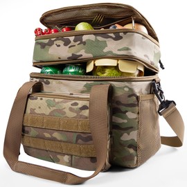 1TG Tactical Expandable Lunch Box for Men, Insulated Tactical Lunch Bag - Leakproof Cooler with Padded Shoulder Strap, Reusable Lunch Tote Bag Thermal Lunchbox for Work Camping Picnic Beach, 18L