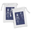 Ambesonne Astronaut Fabric Pouch Set of 2, 2 Astronauts Floating