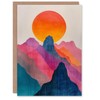 Artery8 Birthday Card Colourful Abstract Boho Alps Mountain Range Sunset