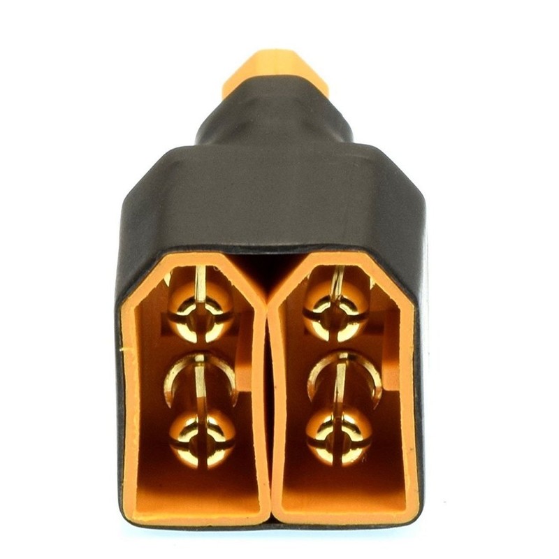 JFtech 3pcs No Wire XT60 Parallel Connector 1 Female to