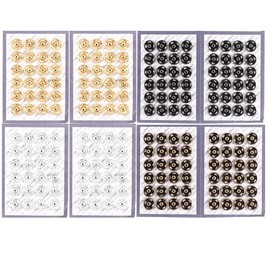 Vctitil 192 Set 6mm Sew-on Snap Buttons Mini Round Button Invisible Button Sewing Buttons Press Button Fasteners DIY Sewing Accessories(Gold,Bronze,Black,Silver)