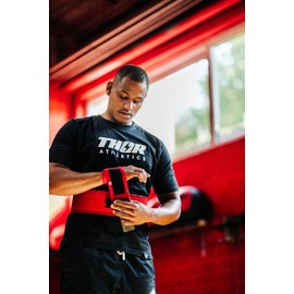 Thor Athletics Wrist Wraps [Wrist Wraps] 60 cm - Army Green Wrist Support for Fitness, Bodybuilding, Weight Training, Powerlifting, Crossfit, Deadlifts & Weightlifting (Extra Strong, Red)