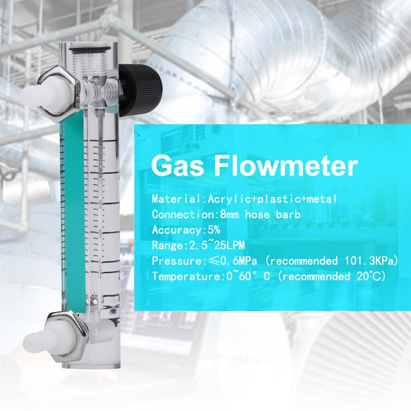 LZQ-5 Flowmeter 2.5-25LPM Flow Meter with Control Valve for Oxygen/Air/Gas