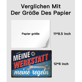 Putuo Decor Workshop Rules Metal Sign - My Workshop My Rules Vintage Aluminum Sign for Garage & Man Cave