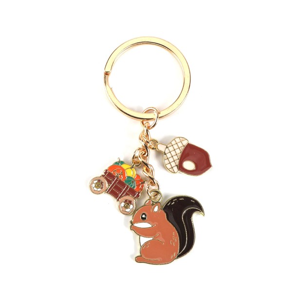 Cute Keyring with Metal Pendant in the Shape of an