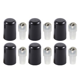 6Pcs Essential Oil Roller Inserts Kit with Stainless Steel Rolling Balls and Black Bottle Caps Replacement Heads Lids for 18 Thread Cosmetics Perfume Bottles and DIY Blends