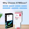 AYMSous Compatible 727 Magenta 300ML Dye Ink Remanufactured Ink Cartridge