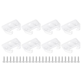 sourcing map 8 Pcs Drawer Guide Brackets, 2.32" x 1.61" Plastic Drawer Track Furniture Replacement Part, Slides Guides Bracket for Dressers Hutches, and Drawer Systems, White