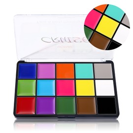 UCANBE Face Body Paint Oil, 15 Dopamine Colors Professional Makeup Palette - Non Toxic Hypoallergenic Safe Facepaint for Halloween, Cosplay Costumes, Parties and Festivals