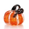 Hand Blown Glass Pumpkin Collectible Figurine Art Glass Pumpkin Paperweight
