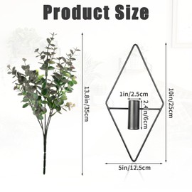 Hoohnnaa 4Pcs Plant Wall Decor,Geometric Hanging Plants Artificial Decor,Boho Living Room Decor,Wall Art,Modern Wall Decor Wall for Home Bedroom Living Room Office (Eucalyptus)