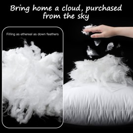 Artscope Synthetic Down Pillow Insert, 24x24 Down Alternative Throw Pillow Insert. Ultra Soft Fluffy Sleeping Pillow with 100% Cotton Cover, Decorative Pillows-White.