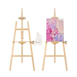 Stuelloaf Adjustable Pine Wooden Painting Easel with Palette Holder .Art Easel Stand Canvas with Widened Base,for Wedding Sign, Drawing for Adults, Begginners and Students