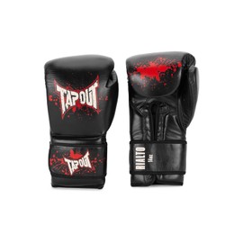 Tapout Rialto 960006 Leather Boxing Gloves Black / Ecru/Red 10 oz