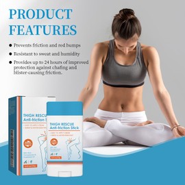 Anti Chafe Stick, Thigh Rescue Anti Friction Stick, Glide Anti-Chafing Cream, Waterproof Running Anti-Chafe Balm, Prevent Thigh Sports Friction, Dryness & Long-Lasting Protection