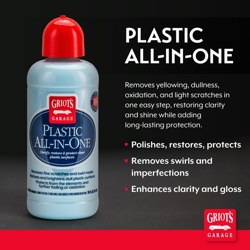 Griot's Garage Plastic All-in-One, Polish, Restore, and Protect Vehicle Lights,