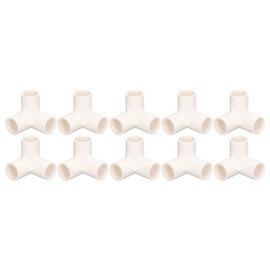 3 Way Pipe Fittings, 10PCS PVC Pipe Connector, 3 Way Pipe Fittings Plastic Tee Fitting Elbow Corner Connector 25mm /1inch Inner Diameter Tee(White)