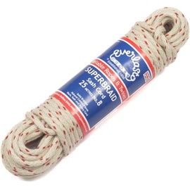Everlasto Redspot Superbraid Natural Cotton Sash Cord No.8 (6.5mm) x 10M