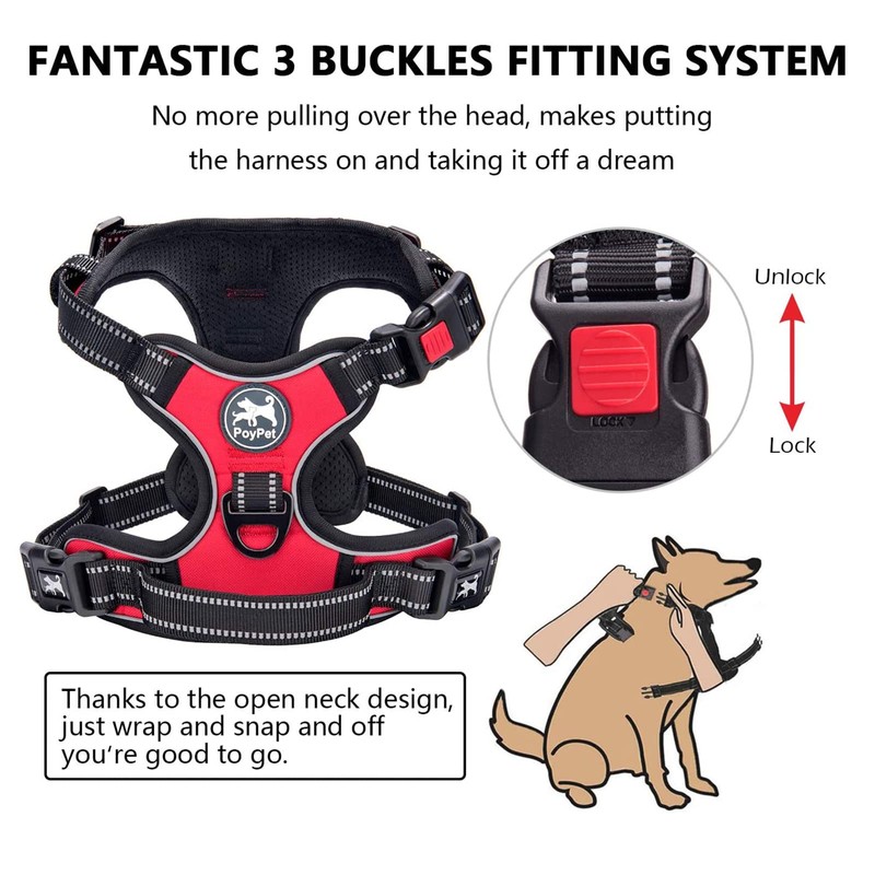 PoyPet No Pull Dog Harness, No Choke Front Clip Dog