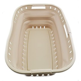 SAMMART 44L Collapsible Plastic Laundry Basket - Foldable Pop Up Storage Container / Organizer - Portable Washing Tub - Space Saving Hamper / Basket (1, Apricot), Size : 25.4 x 17.3 x 10.2 inches