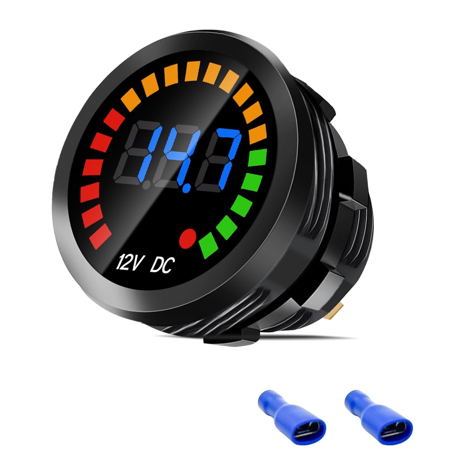 Waterproof DC 12V Voltage Meter, LED Digital Display Voltmeter Gauge ...