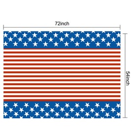 4th of July Tablecloth, 2 Pack American Flag Plastic Table Covers(54”x72”) for Patriotic Party Supplies, Decorations for Independence, Memorial, Veterans Day