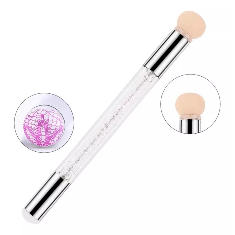 Gomar Sello Y Esponja Para Decorar Uñas Con Placa Con