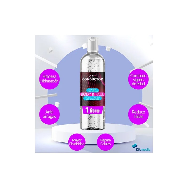 Gel Conductor Acido Hialurónico Antiedad Corporal Facial 1lt Conductor
