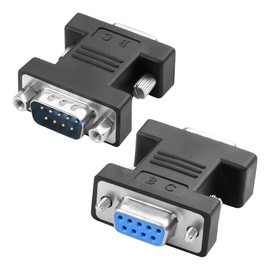 MEIRIYFA 9Pin RS232 DB9 Gender Changer Coupler Adapter, D-SUB DB9 9 Pin Male to Female Serial Connector Converter - 2Pack, M-F