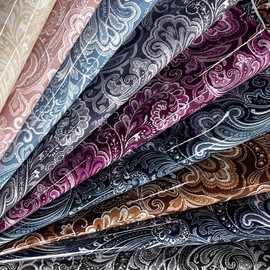 HYANG 8 PCS A4 Mirrored Paisley PU Faux Leather Sheets 8"x 11.81" (21 cm X 30 cm), Faux Leather Very Suitable for Leather Earrings, Bows, Handbag, Sewing, Crafts Making