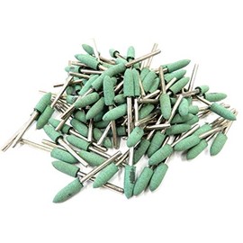 2617 PPLS Whetstone with 0.1 inch (3 mm) Shaft Router Bit Rubber Whetstone Polishing [Rubber Cone] Head Diameter 0.2 inch (6 mm), Pack of 100